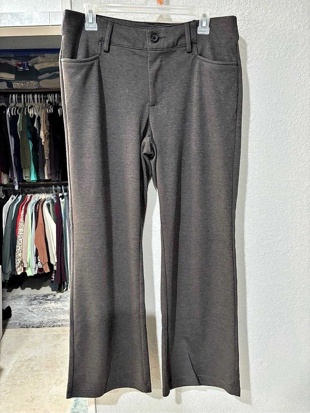 Riders by Lee Straight Bootcut Pants in Gray Size 14P